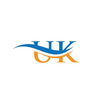 UK letter logo. Initial UK letter business logo design vector template