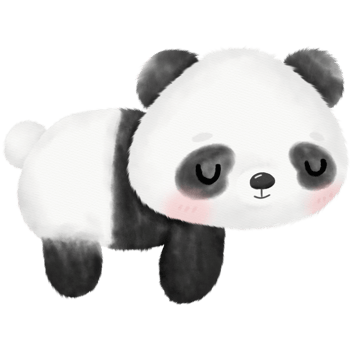Cute Panda Watercolor illustration png