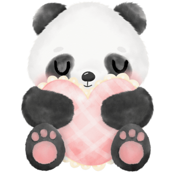 Cute Panda Watercolor illustration png