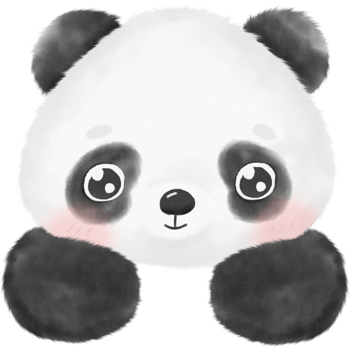 Cute Panda Watercolor illustration png
