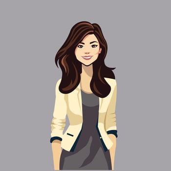 beauty girls with long hair vector