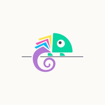 chameleon book animal illustration logo vector