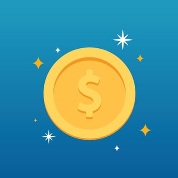 Gold Coins vector. Emotional icons and signs. vector
