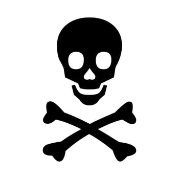 Skull and crossed bones danger sign vector