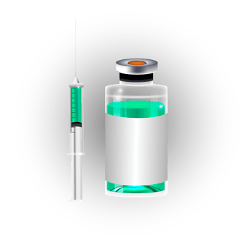 Vaccine by virus. vaccines bottle isolated. set realistic 3d glass ampoules png