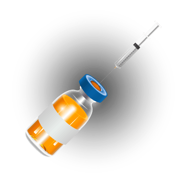 Vaccine by virus. vaccines bottle isolated. set realistic 3d glass ampoules png