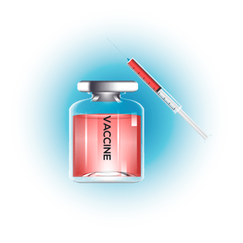 Vaccine by virus. vaccines bottle isolated. set realistic 3d glass ampoules png