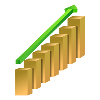 3d business graph with arrow png