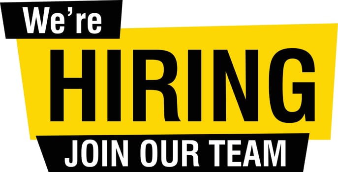 we are Hiring recruitment open vacancy design lettering vector