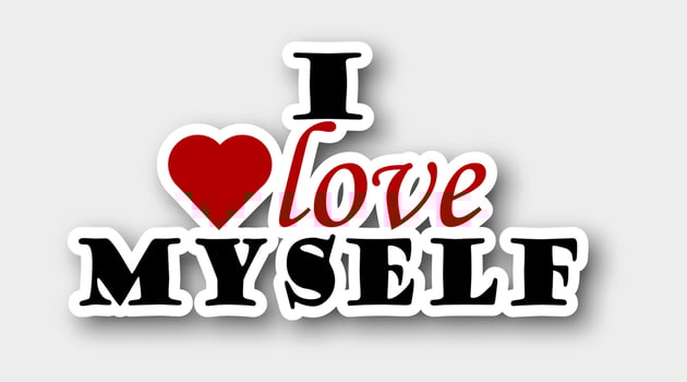 Sticker I love myself  isolated on white background vector