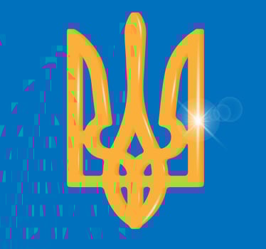 Ukrainian trident. 3d vector illustration