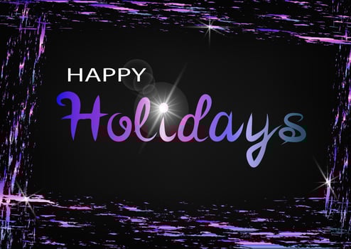 Happy Holidays calligraphy on black background vector