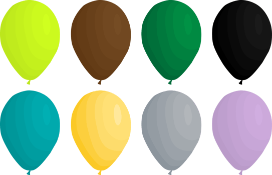 big set different types inflatable rubber balloons png