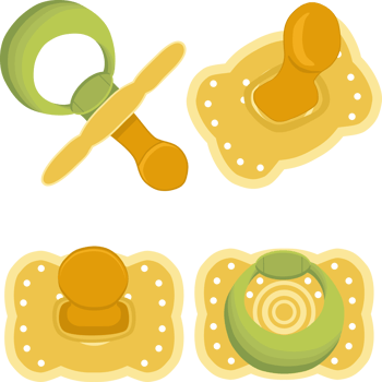 big set baby pacifiers, dummy with rubber nipple png
