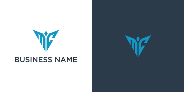 Typography MC CM masculine logo vector