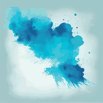 Realistic blue watercolor texture on white background - Vector