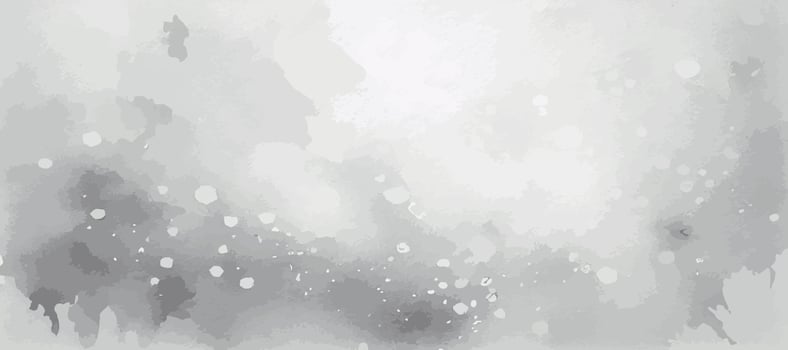 Realistic gray watercolor panoramic texture on white background - Vector