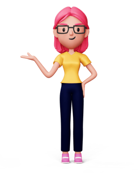 Happy women presentation character, 3d rendering png