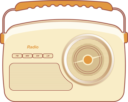 radio and music retro illustration png