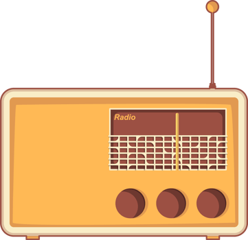 radio and music retro illustration png