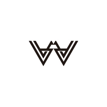 letter wv simple geometric line logo vector