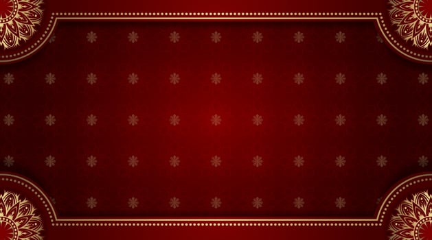 Red uxury background  with mandala ornament vector