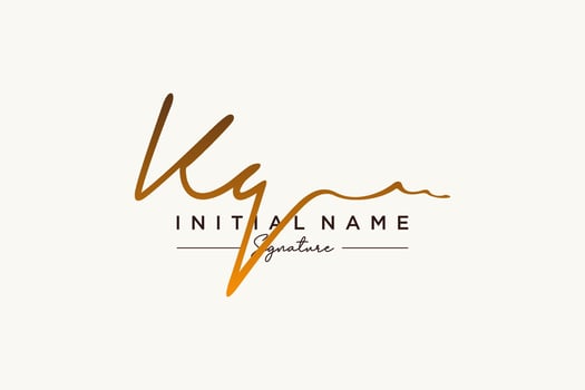 Initial KQ signature logo template vector. Hand drawn Calligraphy lettering Vector illustration.