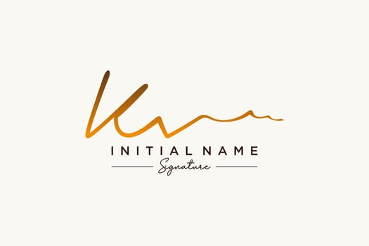 Initial KV signature logo template vector. Hand drawn Calligraphy lettering Vector illustration.