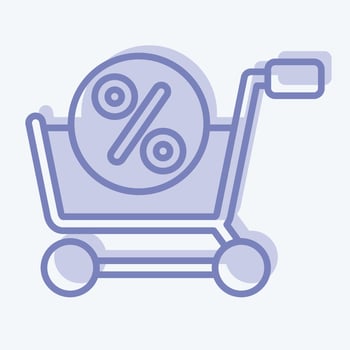Icon Discount. related to Online Store symbol. two tone style. simple illustration. shop vector
