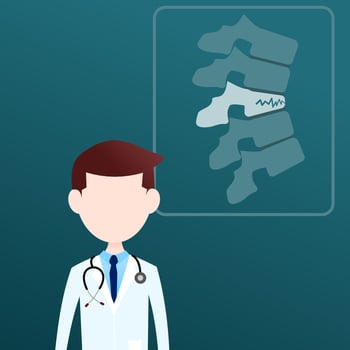 orthopedics doctor on fracture spine background vector