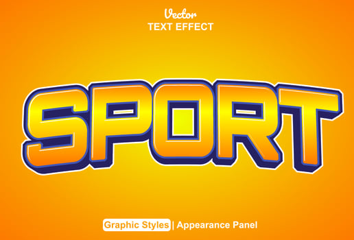 sport text effect with graphic style and editable. vector