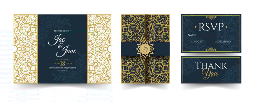 Laser Cut Wedding Invitation Template vector