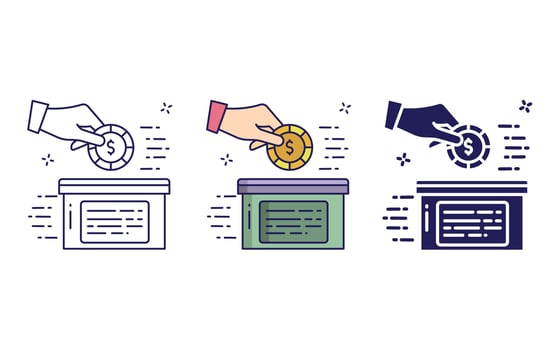 Donation, funding box icon vector