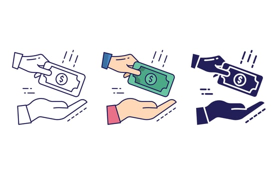 Giving, Donate money icon vector
