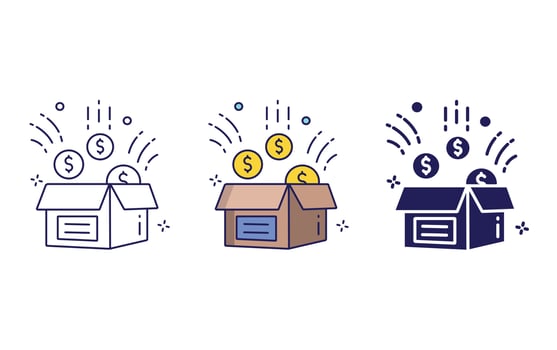 Donation, funding box icon vector