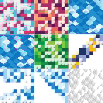 Square blue geometrical abstract background vector