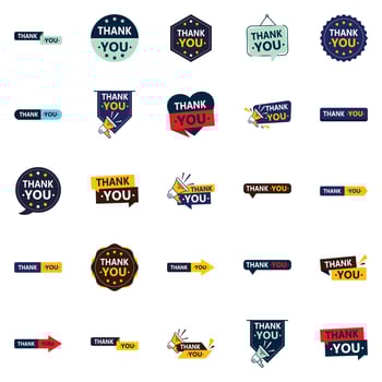 25 Modern Vector Elements for Thank You Messages