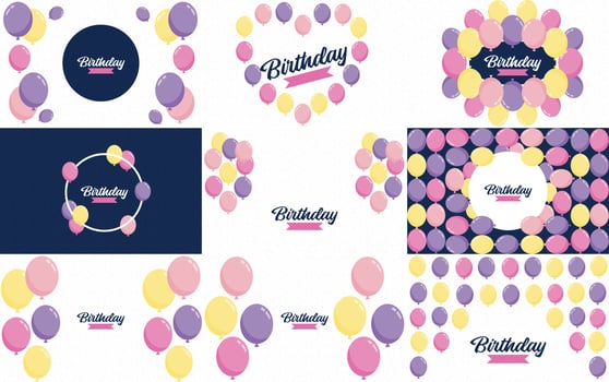 Happy Birthday text with a shiny. metallic finish and abstract background vector