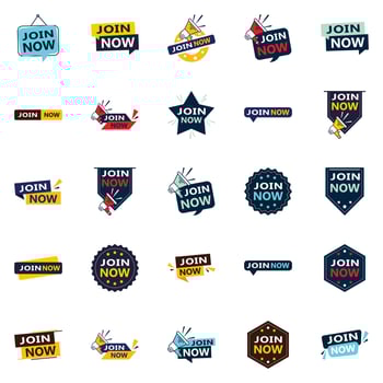 Join Now 25 Eye catching Typographic Banners for driving sign ups vector