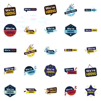 We re Hiring 25 Eye catching element Images for your job fairs and recruitment events vector
