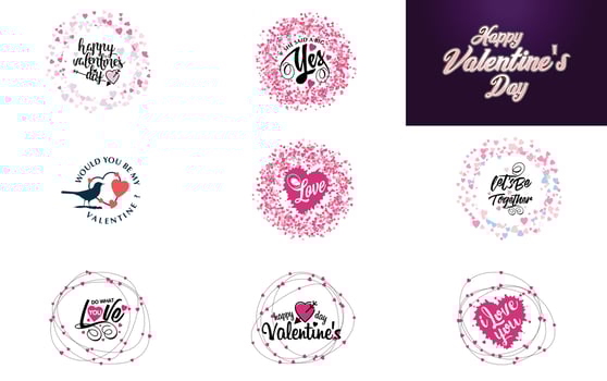 Love word hand-drawn lettering and calligraphy with cute heart on red. white. and pink background Valentine's Day template or background suitable for use in Love and Valentine's Day concept vector
