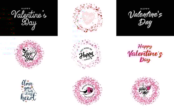 Love word art design with a heart-shaped gradient background vector