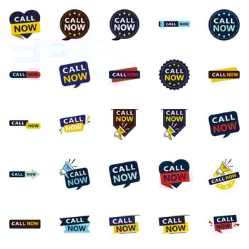 Call Now 25 Eye catching Typographic Banners for driving phone calls vector