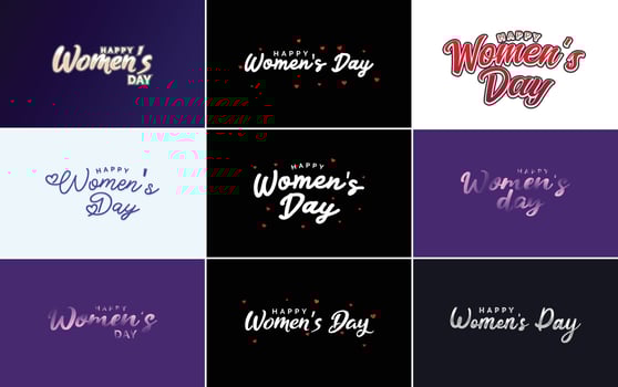 Set of International Women's Day cards with a logo vector