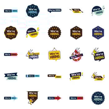 25 Eye catching We're Hiring Vector Graphics for Recruitment Ads