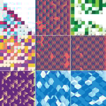 Square geometrical abstract background set vector