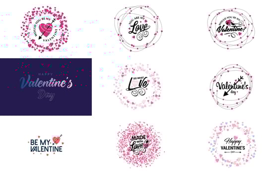Happy Valentine's Day typography poster with handwritten calligraphy text. isolated on white background vector illustration