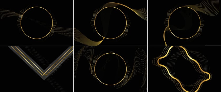 Black and gold background set vector