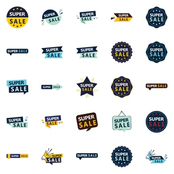 25 Super Sale Limited Time Offer Banners for Online Stores vector