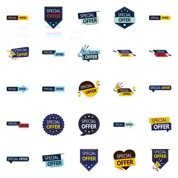 25 Versatile and Editable Vector Designs in the Special Offer Bundle  Perfect for Promotions